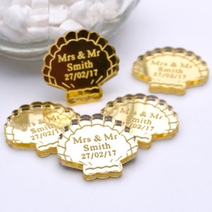 50pcs segnaposto per matrimoni personalizzati, nomi di luoghi personalizzati, bomboniere a tema spiaggia, decorazioni per matrimoni a tema spiaggia
