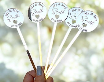 Personalisierte Laser Cut Hochzeit Drink Rührer, individuelle Hochzeitsdeko