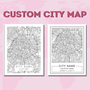Custom City Map Print Decor | Custom City Map Poster | Personalized Map Art | City Map Art