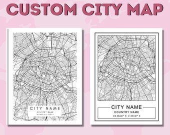 Custom City Map Print | Personalized Location Art