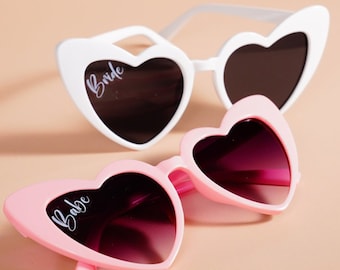 Bachelorette Party Heart Sunglasses | Personalised Heart Shaped Sunglasses | Women Custom Sunglasses | Bridesmaid Gifts | Gifts For Her