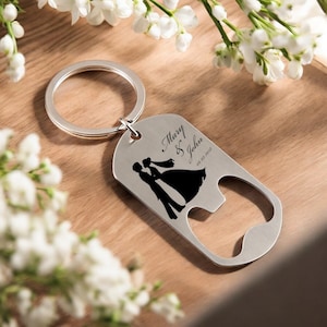 Custom Bottle Opener Keychain, Personalized Bottle Opener Favors, Personalized Wedding Favors For Guests,  Personalized Bottle Opener