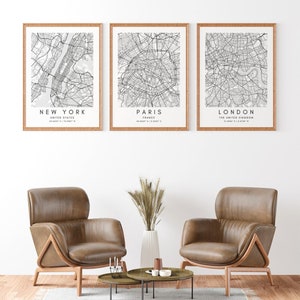 Custom City Map Print Decor Custom City Map Poster Personalized Map Art City Map Art image 5