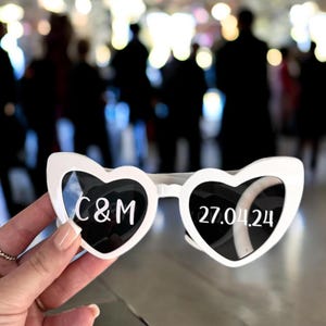 Herz Sonnenbrille für Hochzeit, benutzerdefinierte Herz Sonnenbrille, Hochzeit Herz Sonnenbrille, Braut Herz Sonnenbrille, Tanzfläche Party Requisiten, Party Favors
