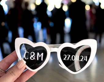 Custom Heart Sunglasses, Wedding Party Favors, Dance Floor Props