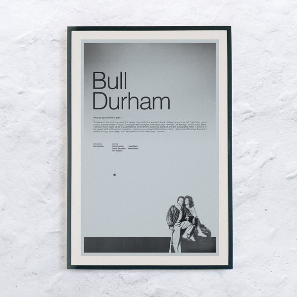 Bull Durham Movie Poster - Mid-century inspired