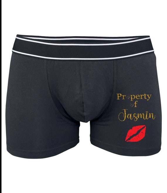 Property of Boxers Funny Mens Underwear Valentines Day Boyfriend Personalised Boxers Husband Gift Gifts for Him Valentines Boxers Etsy