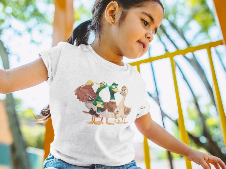 Kids Migration Movie T shirt The Mallard Family, Duck Family, Pam, Dax, Gwen, Mack, Dan Wild Duck, Delroy image 1