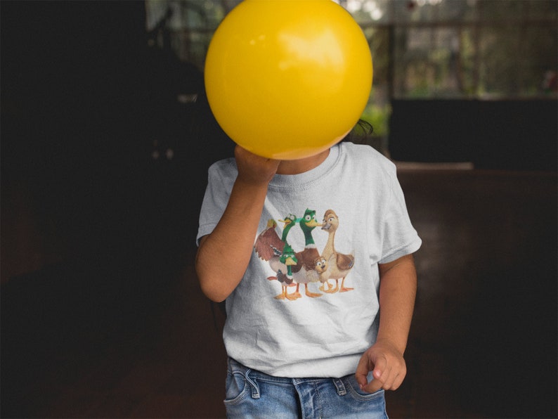 Kids Migration Movie T shirt The Mallard Family, Duck Family, Pam, Dax, Gwen, Mack, Dan Wild Duck, Delroy white family