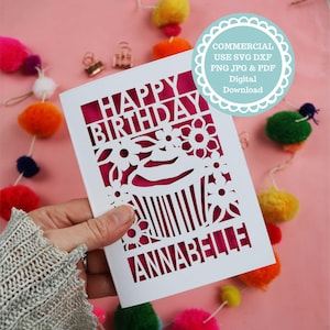 Personalised Birthday Card SVG Files For Cricut or Laser Cutting Machines, Commercial Use