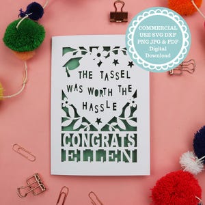 SVG Graduation Papercut Card Template, File for Cricut, Digital Download