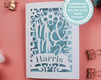 Wedding Card SVG For Cricut, Insert Card