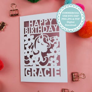 Unicornio SVG para hacer tarjetas con Cricut