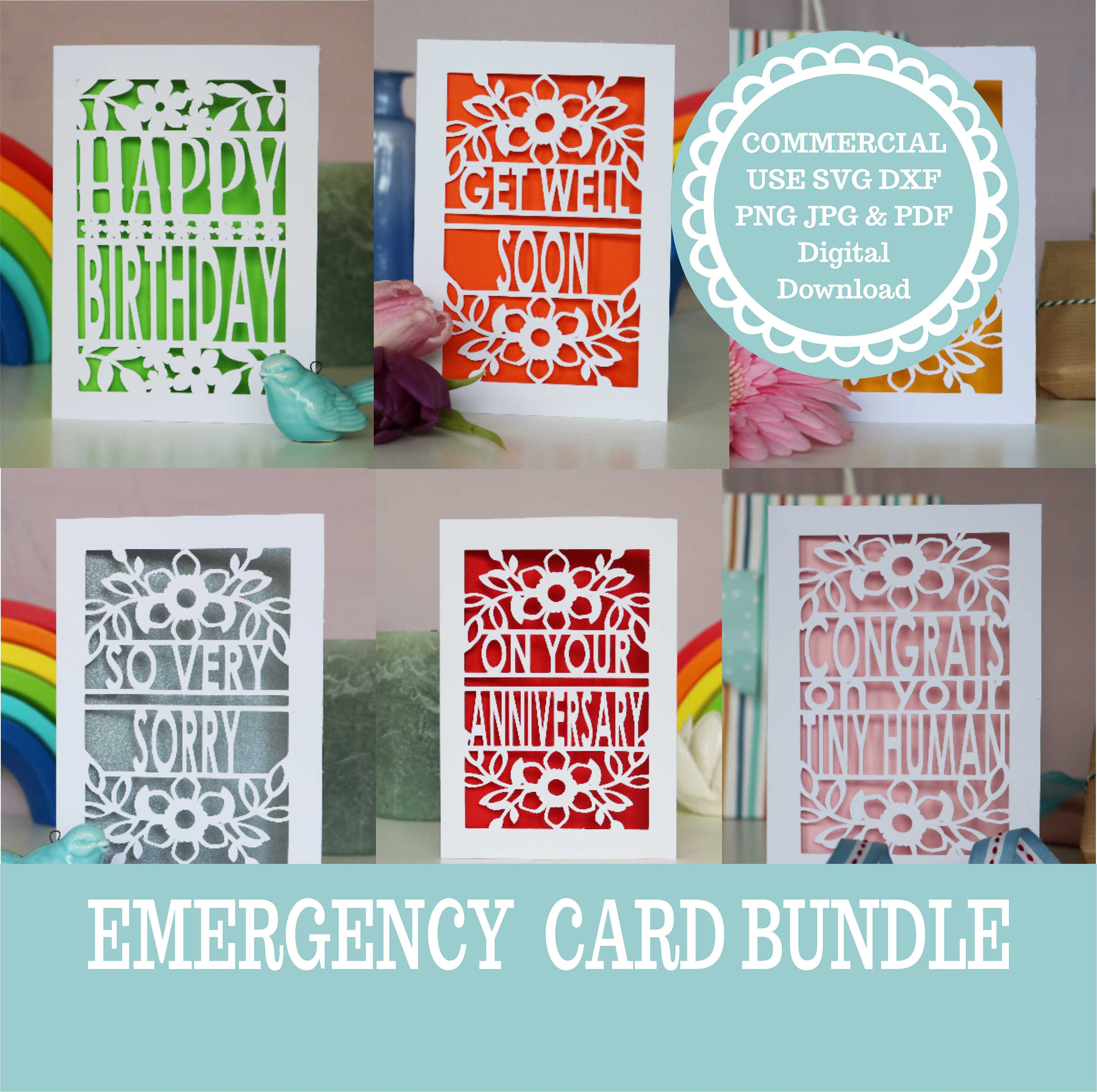 COMMERCIAL USE BUNDLE Emergency Card Papercut Templates for All ...