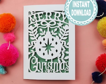 Christmas Card SVG For Cricut or Laser Cutting