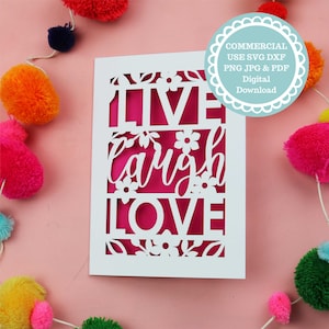 Cricut Card SVG - Live Laugh Love
