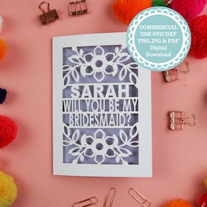 Bridesmaid Proposal SVG Template – Cricut-Compatible Insert Card Design – Digital Download