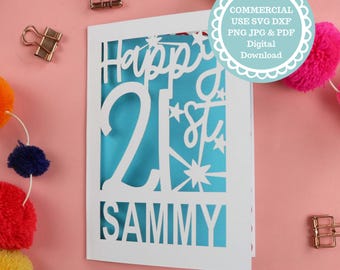 21st Birthday Card SVG for Cricut Or Laser Cutting