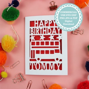 Child's Birthday Insert Card Papercut Template SVG For Cricut or Laser Cutting