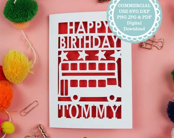 Child's Birthday Insert Card Papercut Template SVG For Cricut or Laser Cutting