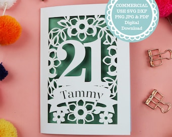 Cricut SVG Files for 21st Birthday Card