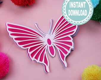3D Layered Butterfly SVG For Cricut Or Laser Cutting
