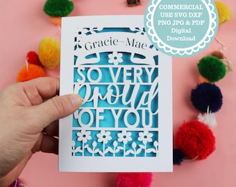 Congratulations Card SVG, Papercut Files For Cricut Card Making