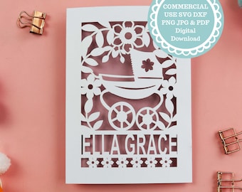 New Baby Card SVG Cricut Template, Digital Download