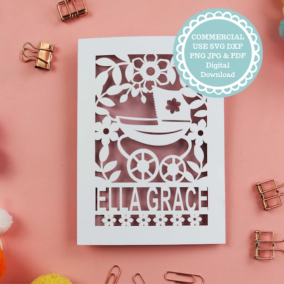 New Baby Card SVG Cricut Template, Digital Download