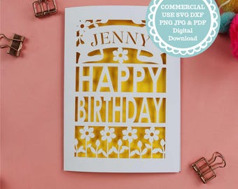 Personalised Birthday Card SVG for Laser Cutting