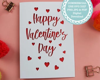 SVG PDF Valentine's Card Template, SVG File for Cricut, Digital Download