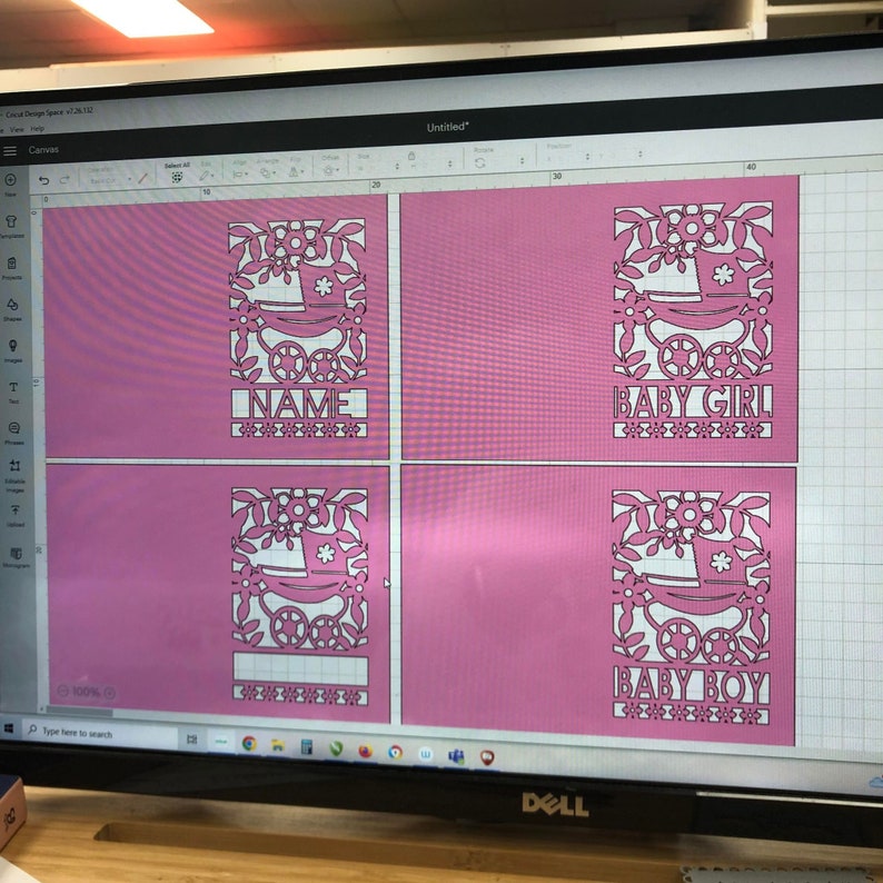 Artwork in Cricut design space