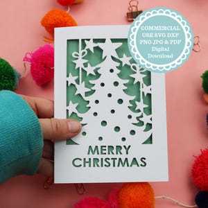 Weihnachtskarte Vorlage für Cricut oder Laserschneiden, SVG