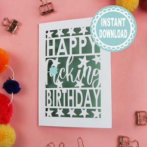 Archivo SVG de tarjeta de cumpleaños divertida, archivos de corte Cricut - Contenido para adultos