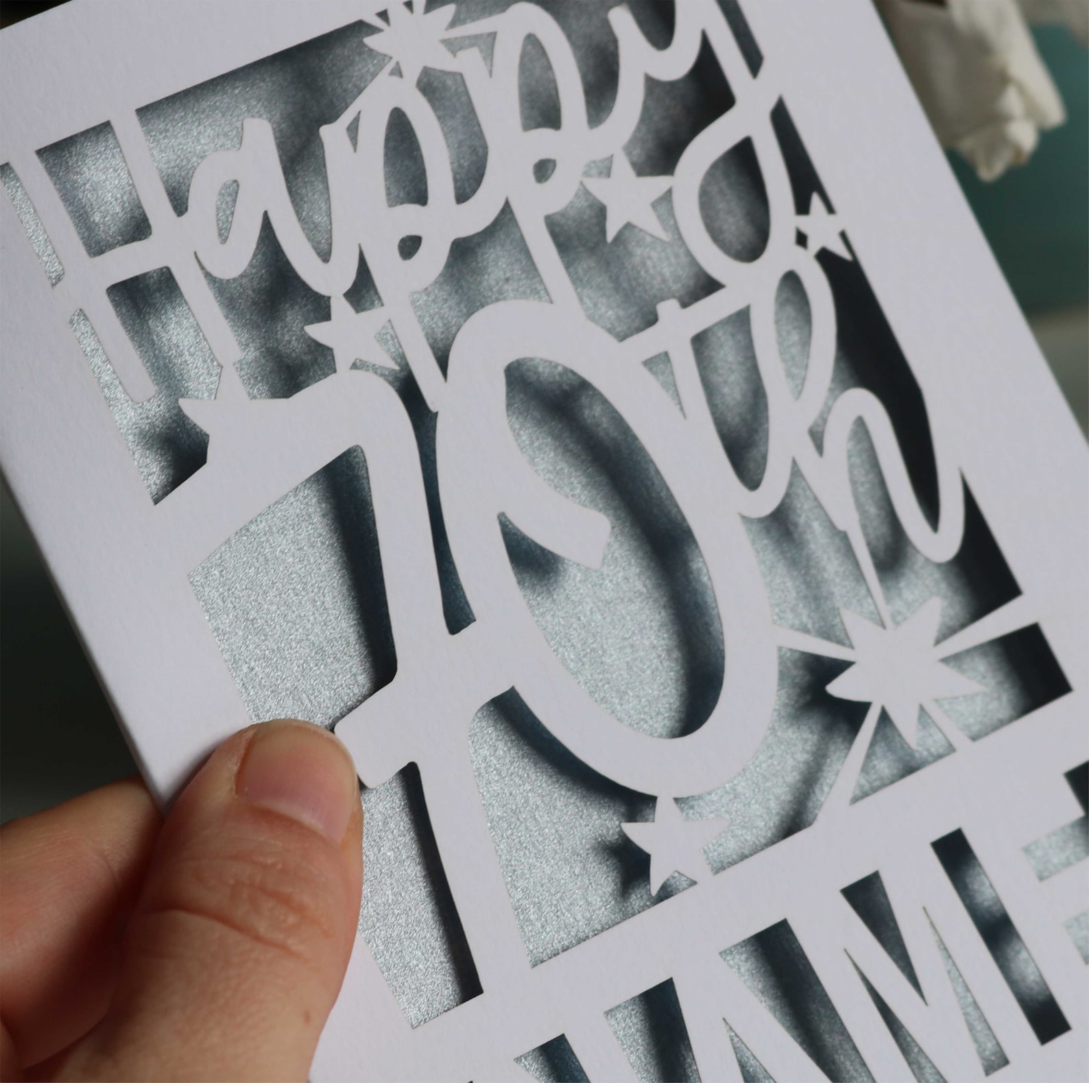 SVG PDF Personalised 70th Birthday Card Papercut Template, Age 70 Card ...