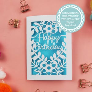 Happy Birthday Card SVG, eenvoudig verjaardagskaartbestand voor Cricut