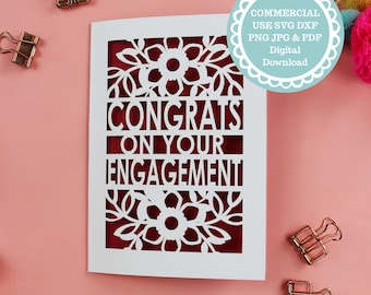 Engagement Card SVG For Cricut Or Laser Cutting, Commercial Use