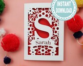 Cricut Papercut Card Template SVG - Insert Card Fil - Digital Products