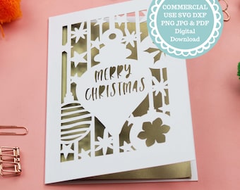 SVG Personalisable Christmas Card Template for Cricut