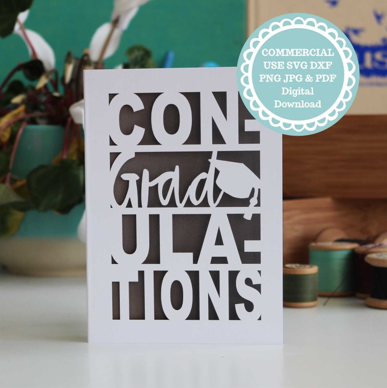 Graduation Card Paper Cut Templates Bundle for Laser Cutting or Cricut ...