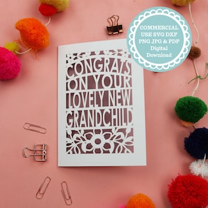 Archivo de tarjeta Cricut para nuevos abuelos, SVG para Cricut