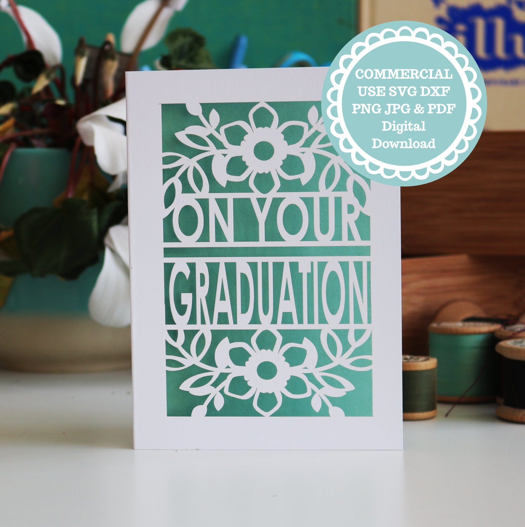 Graduation Card Paper Cut Templates Bundle for Laser Cutting or Cricut ...