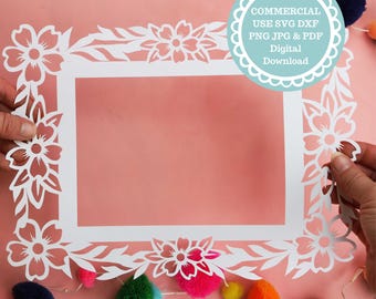 Laser Cut Frame Template, Laser Cutting or Hand Cutting File, Photo Frame SVG