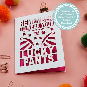 Funny Good Luck Papercut Card SVG For Cricut