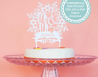 SVG COMMERCIAL USE Personalised Wedding Cake Topper File, Cricut Svg, Digital Download, Cricut Diy wedding ideas