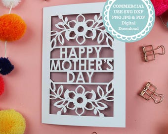 Happy Mother's Day Card SVG for Cricut or Laser Cutting