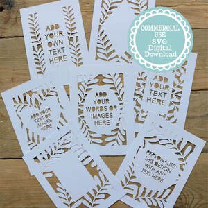 SVG COMMERCIAL USE Leafy Borders Bundle Papercuts and Cards, Template, File for Cricut, Digital Download, gift