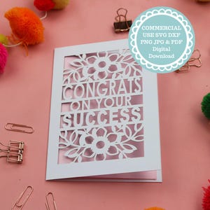 Tarjeta de felicitación personalizada SVG para corte de papel, Cricut o láser