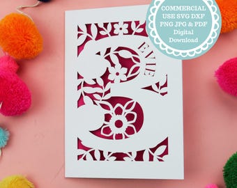 Birthday Card SVG File For Insert Card, Cricut Maker Files