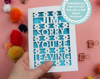 Leaving Card SVG Cricut File